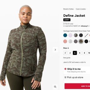 Lululemon Define Jacket size 4